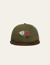 Les Deux MEN Felipe Brushed Suede Cap Cap 522844-Olive Night/Coffee Brown