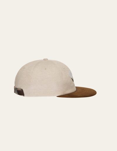 Les Deux MEN Felipe Brushed Suede Cap Cap 817844-Light Desert Sand/Coffee Brown