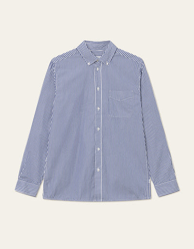 Les Deux MEN Kent Poplin Shirt Shirt 201480-White/Surf Blue