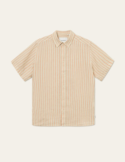 Les Deux MEN Kris Linen SS Shirt Shirt 215613-Ivory/Baked Papaya