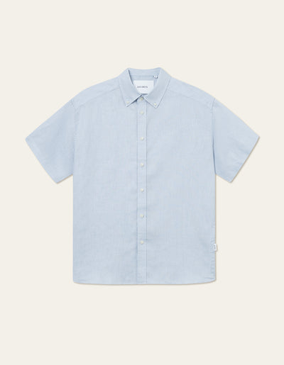 Kris linen ss shirt - summer sky - Mens shirt in blue from Les Deux