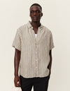 Les Deux MEN Kris Linen SS Shirt Shirt 522215-Olive Night/Ivory