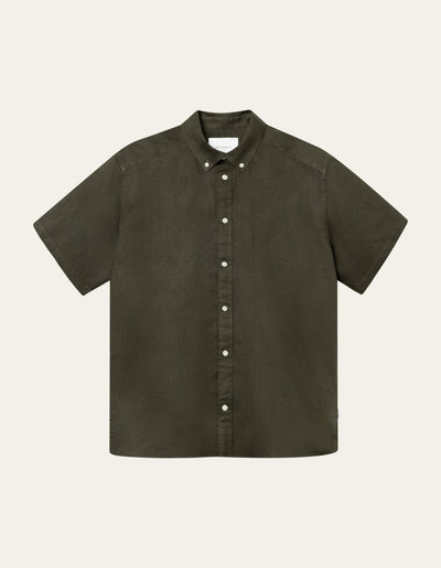 Les Deux MEN Kris Linen SS Shirt Shirt 522522-Olive Night