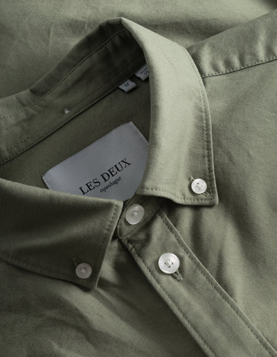 Les Deux MEN Kristian Oxford Shirt Shirt 550550-Surplus Green