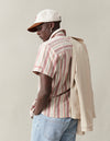 Les Deux MEN Lawson Stripe SS Shirt Shirt 634215-Burnt Red/Ivory