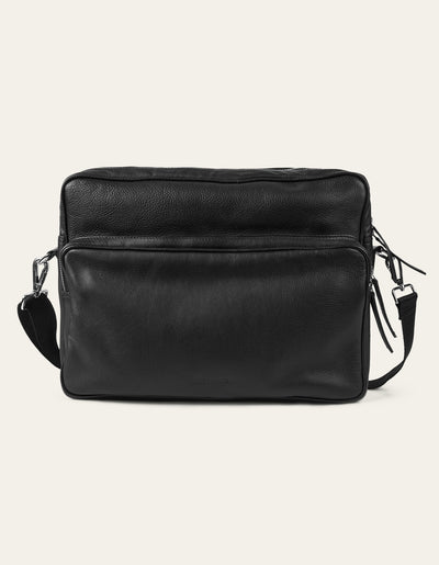 Les Deux MEN Leather Messenger Bag Bags 100100-Black