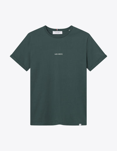 Les Deux MEN Lens T-Shirt T-Shirt 546201-Pine Green/White