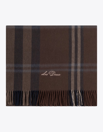 Les Deux MEN Les Deux Check Wool Scarf Scarf 844310-Coffee Brown/Light Grey Melange