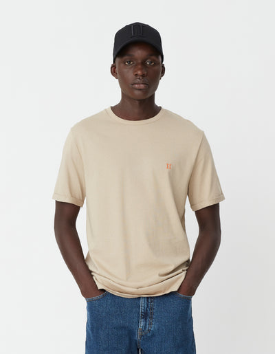 Les Deux MEN Nørregaard T-Shirt T-Shirt 215730-Ivory/Orange