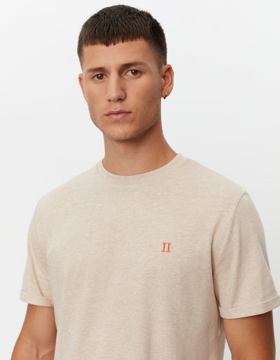 Les Deux MEN Nørregaard T-Shirt - Seasonal T-Shirt 206730-Light Sand Melange/Orange