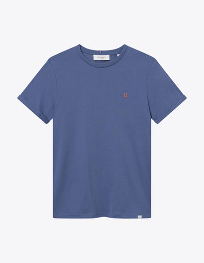 Les Deux MEN Nørregaard T-Shirt - Seasonal T-Shirt 472730-Fjord Blue/Orange