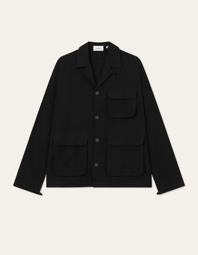 Les Deux MEN Osmund Seersucker Overshirt Overshirt 100100-Black