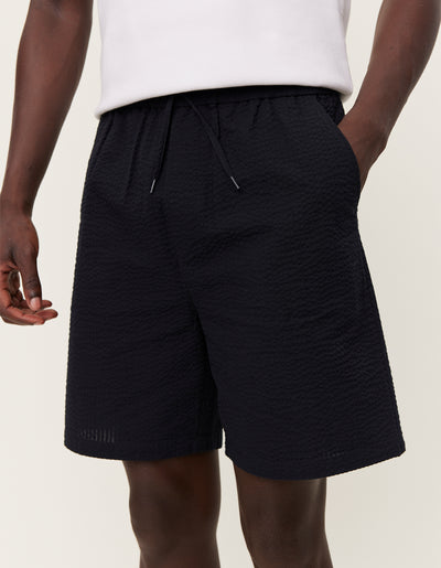 Les Deux MEN Patrick Seersucker Shorts Shorts 100100-Black