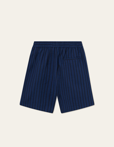 Les Deux MEN Patrick Seersucker Shorts Shorts 477460-Blueprint/Dark Navy
