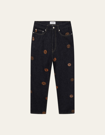 Ryder aoe pants - raw denim - Mens loose pants in navy from Les Deux