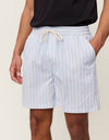 Les Deux MEN Stan Stripe Seersucker Swim Shorts Swimshorts 466218-Summer Sky/Light Ivory