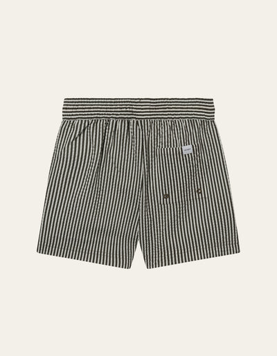 Les Deux Kids Stan Stripe Seersucker Swim Shorts Kids Swimshorts 522215-Olive Night/Ivory