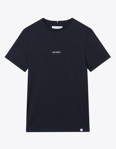 Lens t-shirt - dark navy/white - Mens slim t-shirt in navy from Les Deux