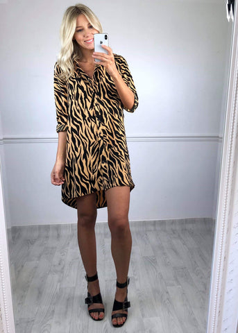 tiger print dress zara