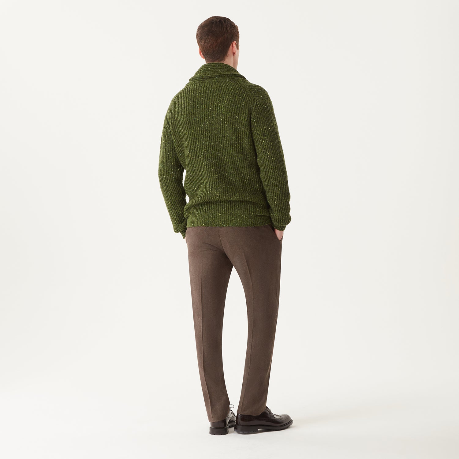 Donegal Merino Wool Cardigan Green