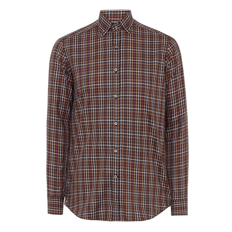 DARK BROWN CHECK SHIRT