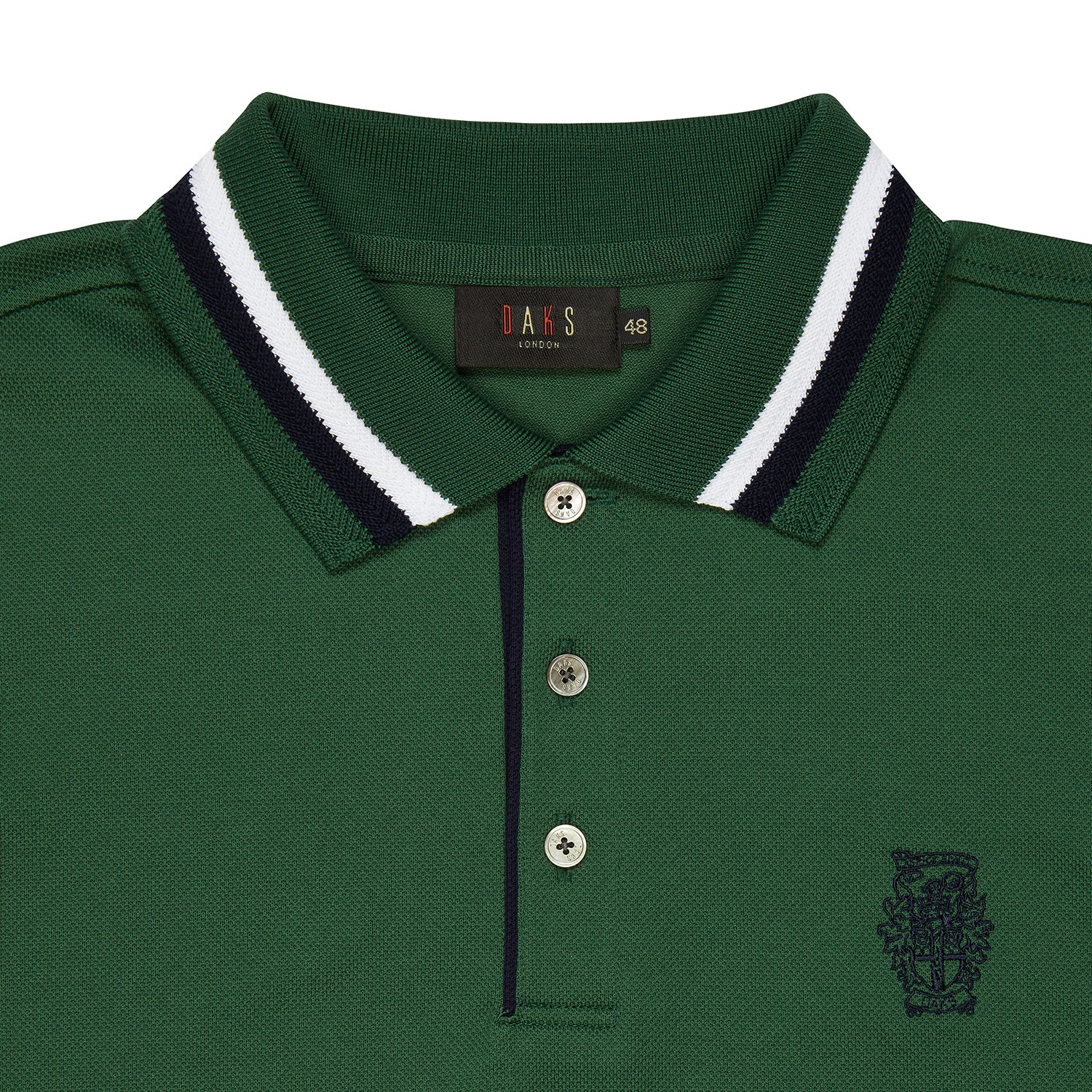 GREEN POLO WITH CREST – DAKS