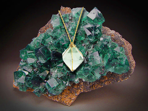 Octahedron Green Fluorite Necklace