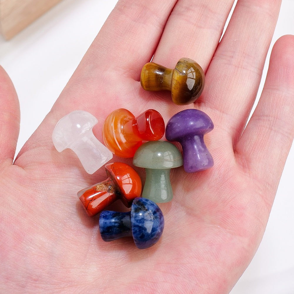 Chakra Crystal Mushrooms Set