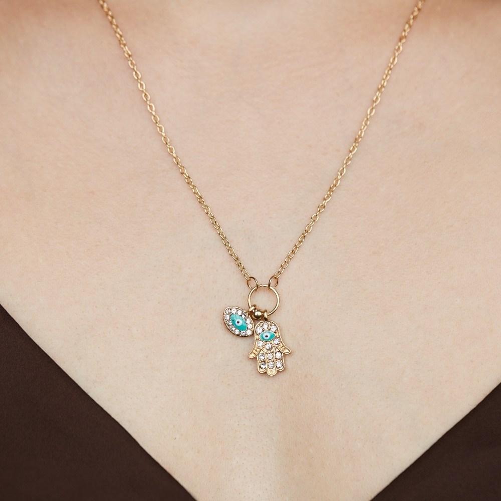 Hamsa Hand Evil Eye Necklace