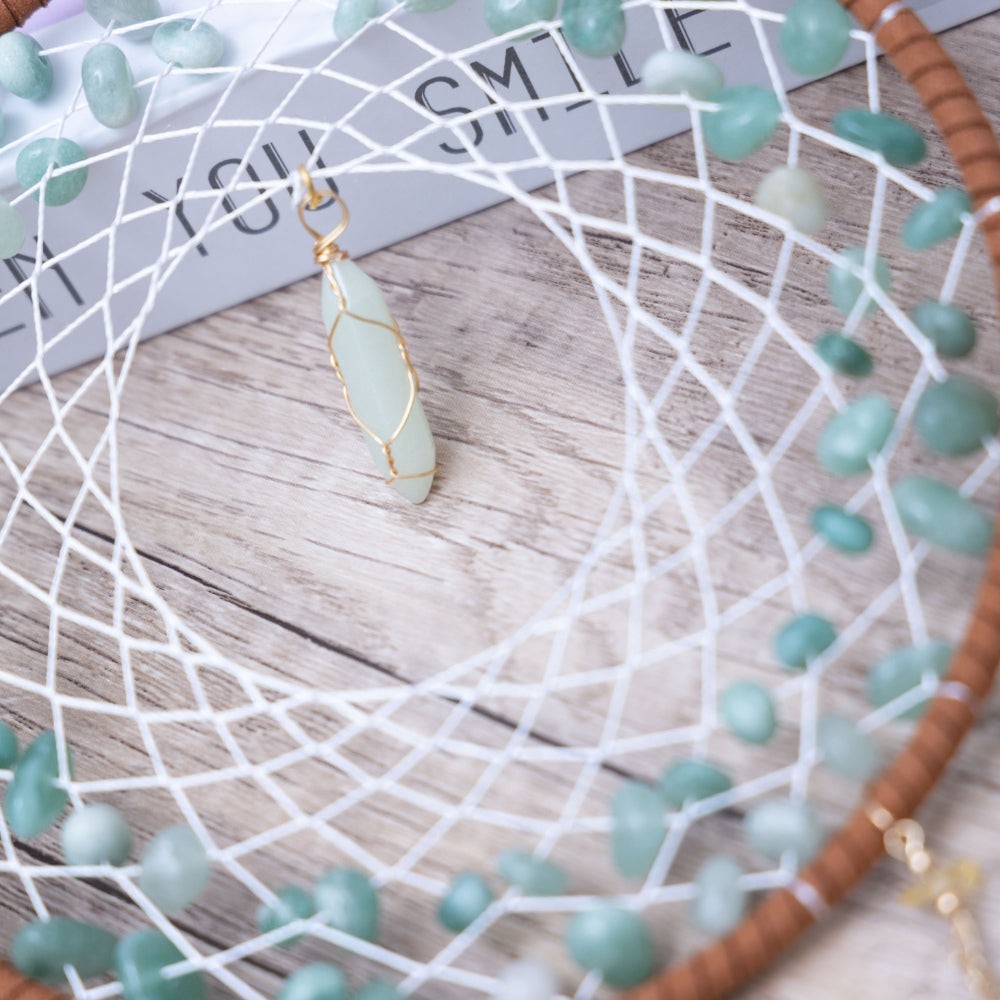 Green Agate Gemstone Dream Catcher