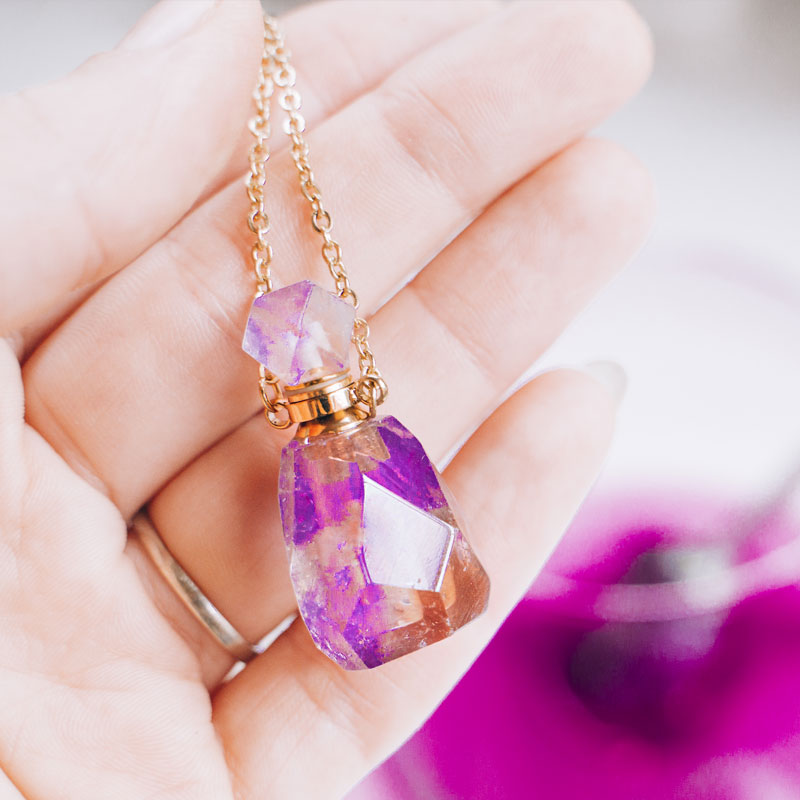 Crystal Perfume Bottle Necklace