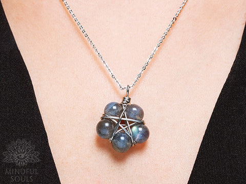 Moonstone Pentagram Necklace