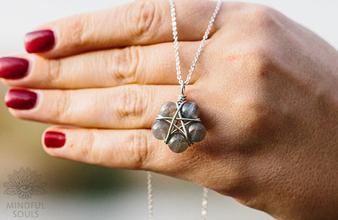 Moonstone Pentagram Necklace