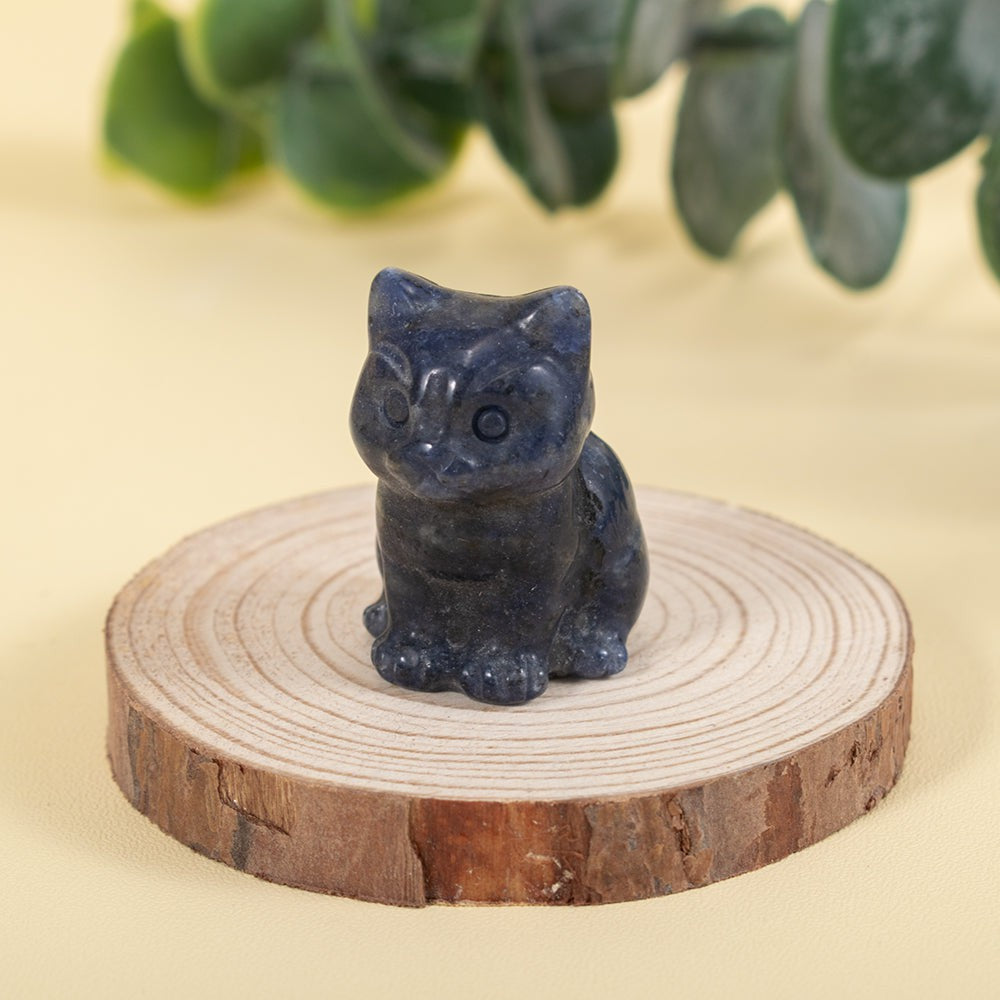 Cute Kitten Gemstone Figurine