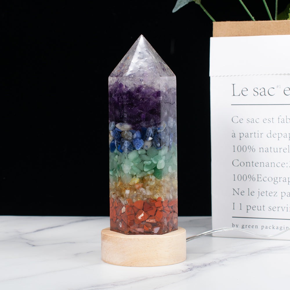 Chakra Crystals Energy Point Lamp