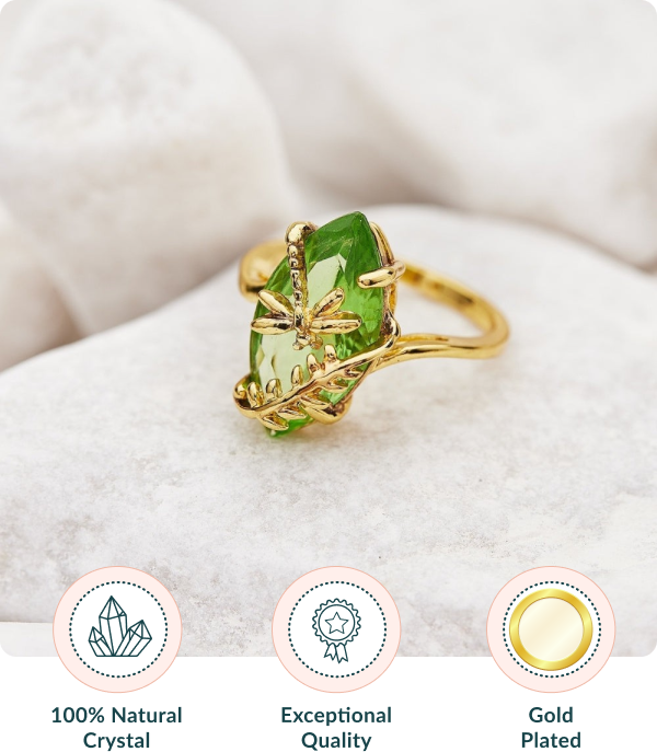 Emerald Dragonfly Gemstone Ring