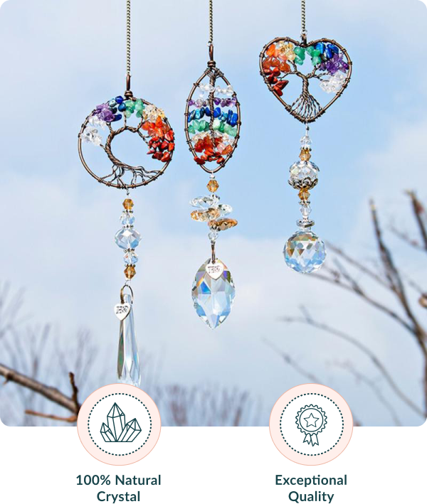 Rainbow Gemstone Glass Wind Chimes