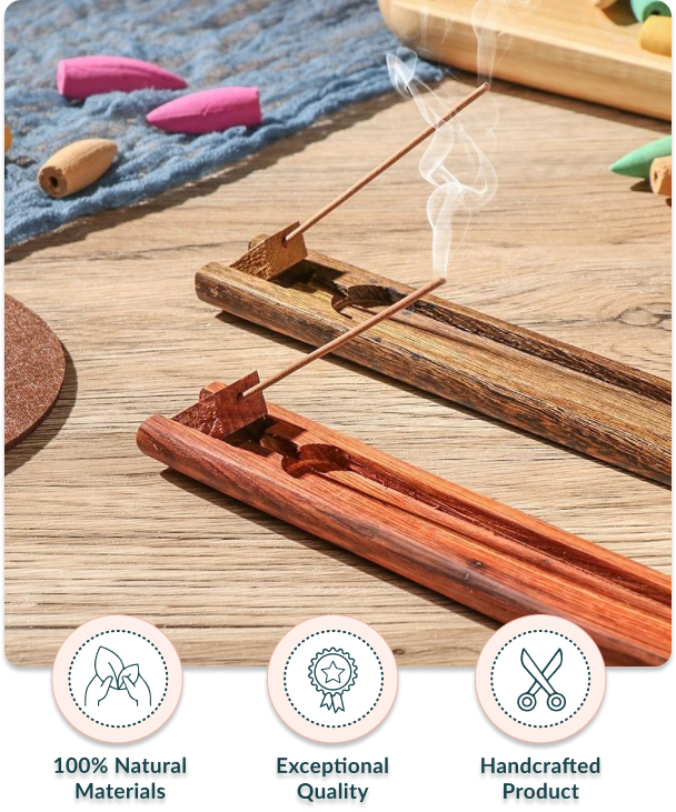 Natural Wooden Incense Sticks Holder