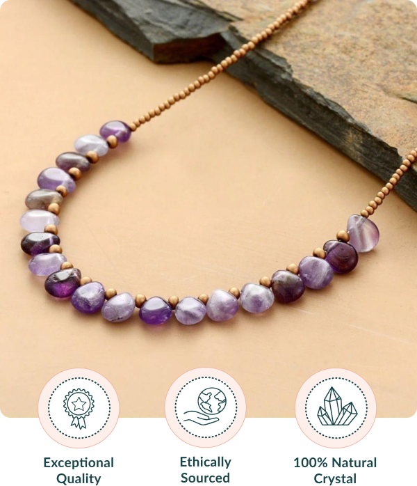 Amethyst Crystal Bead Necklace