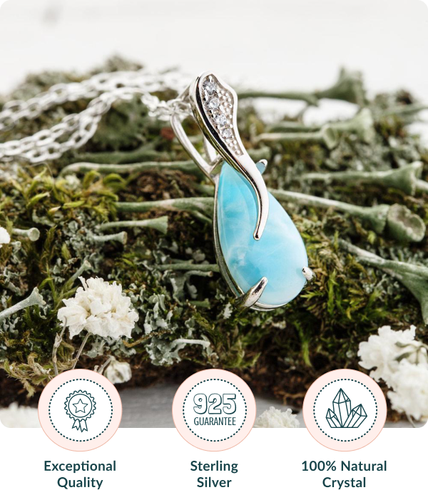 Larimar Water Drop Pendant