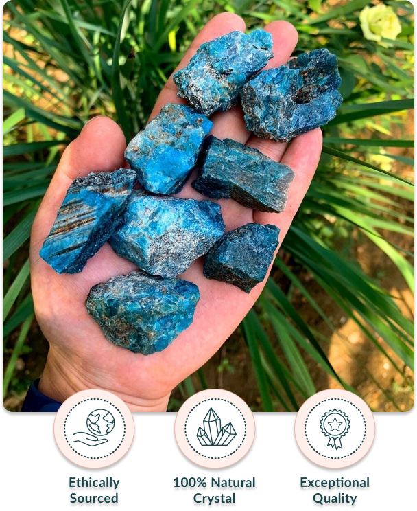 Natural Raw Blue Apatite Stones