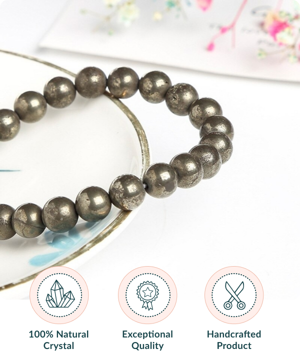 Pyrite Stone Bead Bracelet