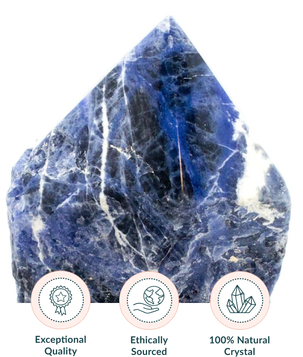 Raw Sodalite Crystal Point With Natural Sides