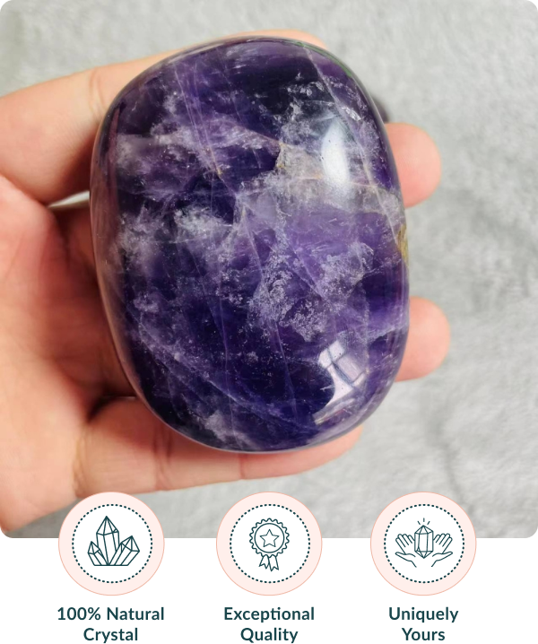 Purple Amethyst Palm Stone