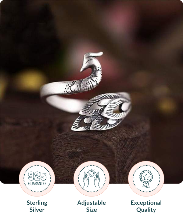 Peacock Ring, Peacock Jewelry, Silver Peacock Ring, Bird Ring, Peacock  Feather Jewelry, Solid Sterling Silver Peacock Ring, Silver Bird Ring - Etsy