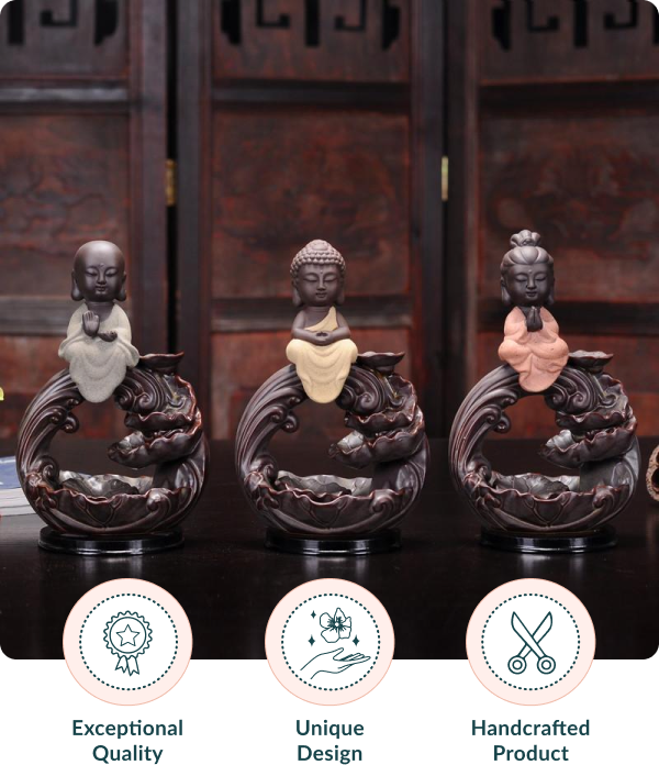 Wave Buddha Backflow Incense Burner