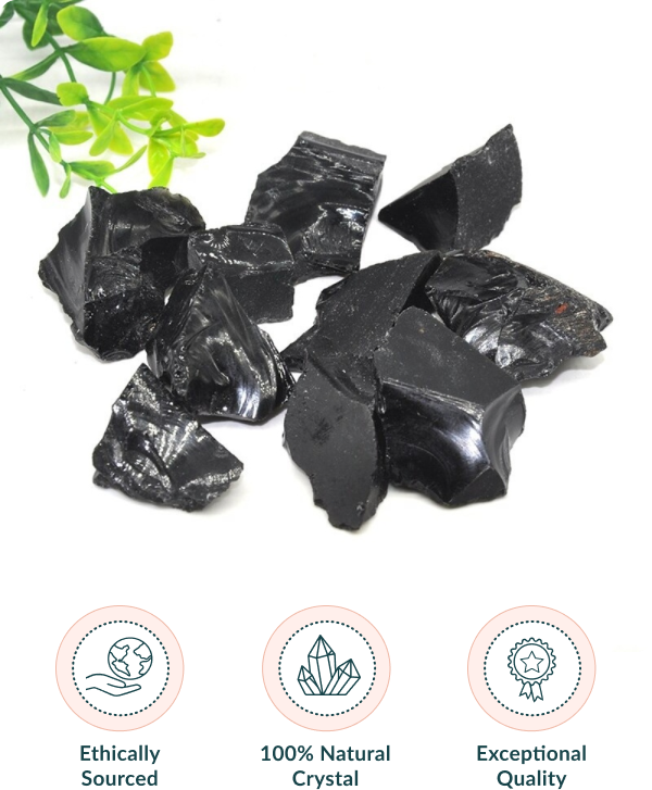 Raw Natural Black Obsidian Stones