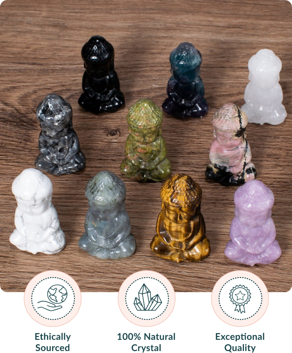 Meditating Buddha Crystal Figurines