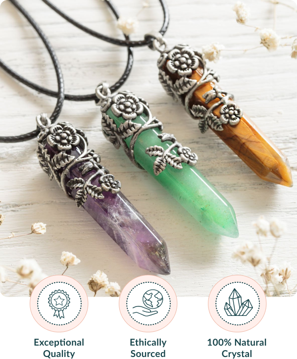 Healing Crystal Pendant Necklace  Natural Stone Necklace $5.98 – Soul  Charms