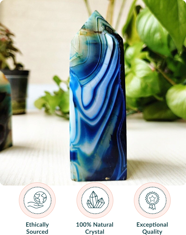 Mesmerizing Blue Silk Agate Crystal Point – MindfulSouls